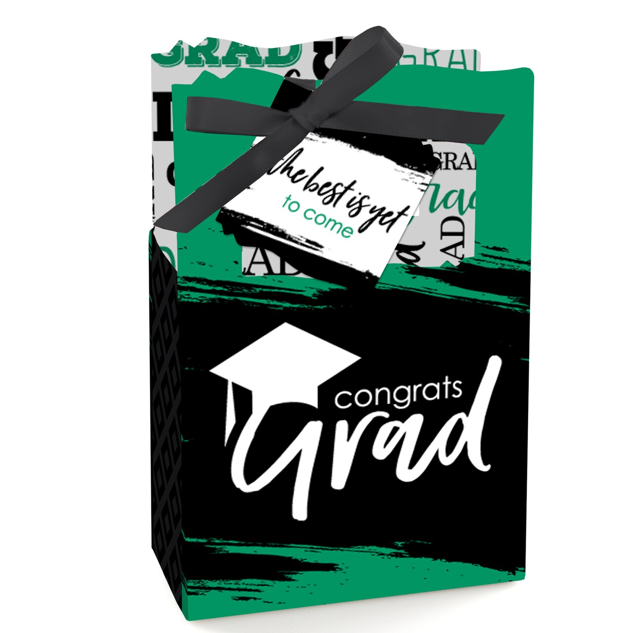 Big Dot of Happiness Green Grad - Best is Yet to Come - Green Graduation Party Favor Boxes - Set of 12
